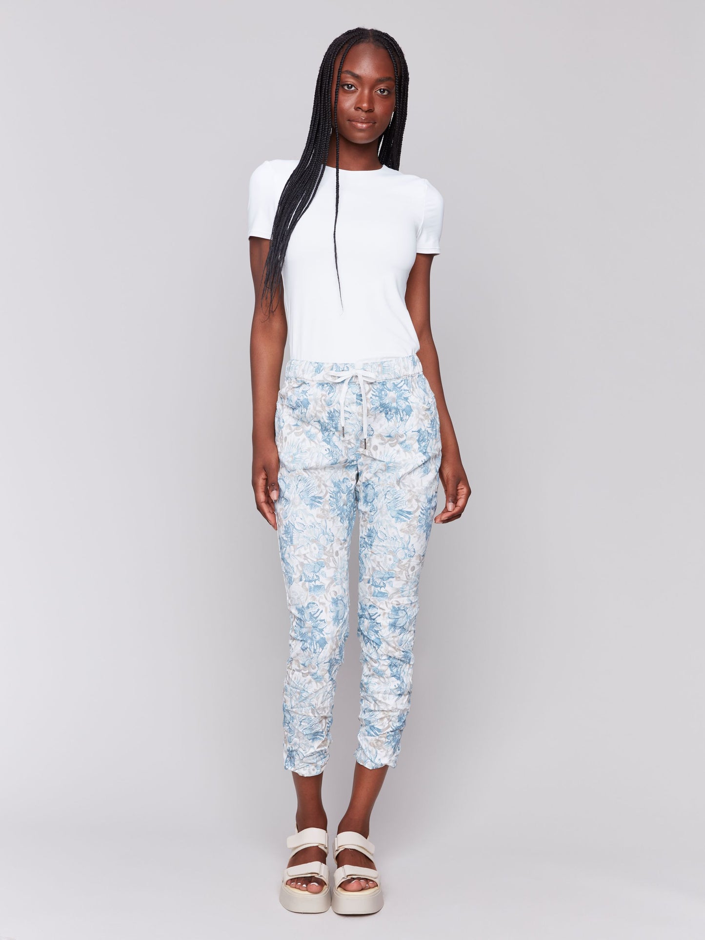 Printed Crinkle Bengaline Pant