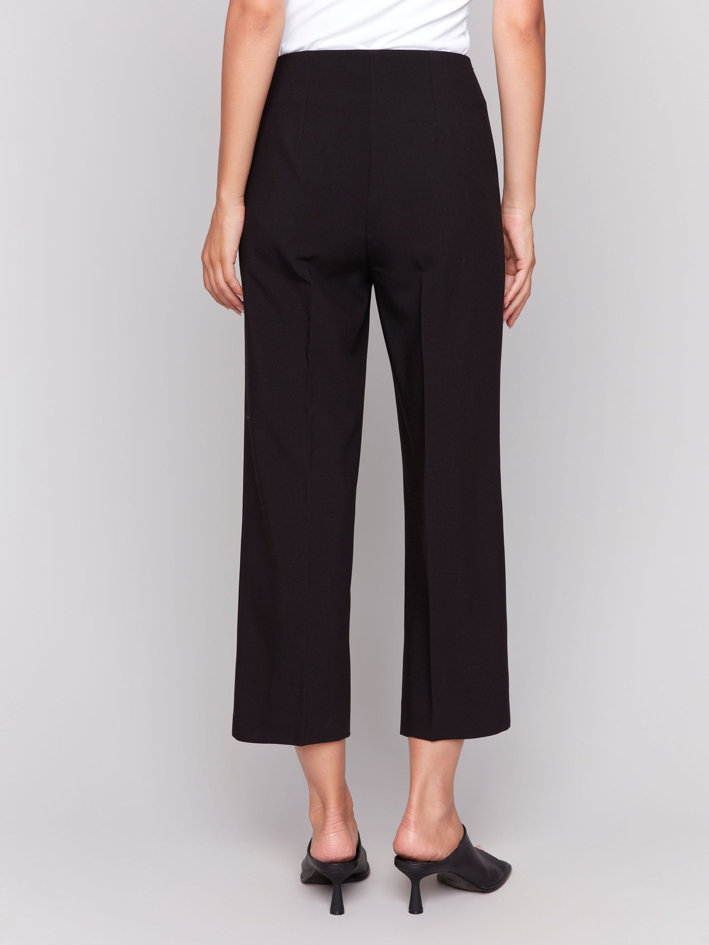 Pants With Side Zipper And Wide Leg