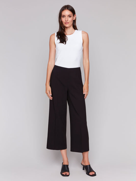 Pants With Side Zipper And Wide Leg