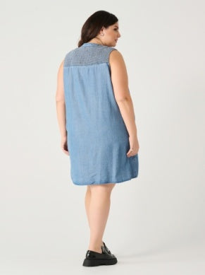 Dex Plus Smocked Shoulder Mini Dress